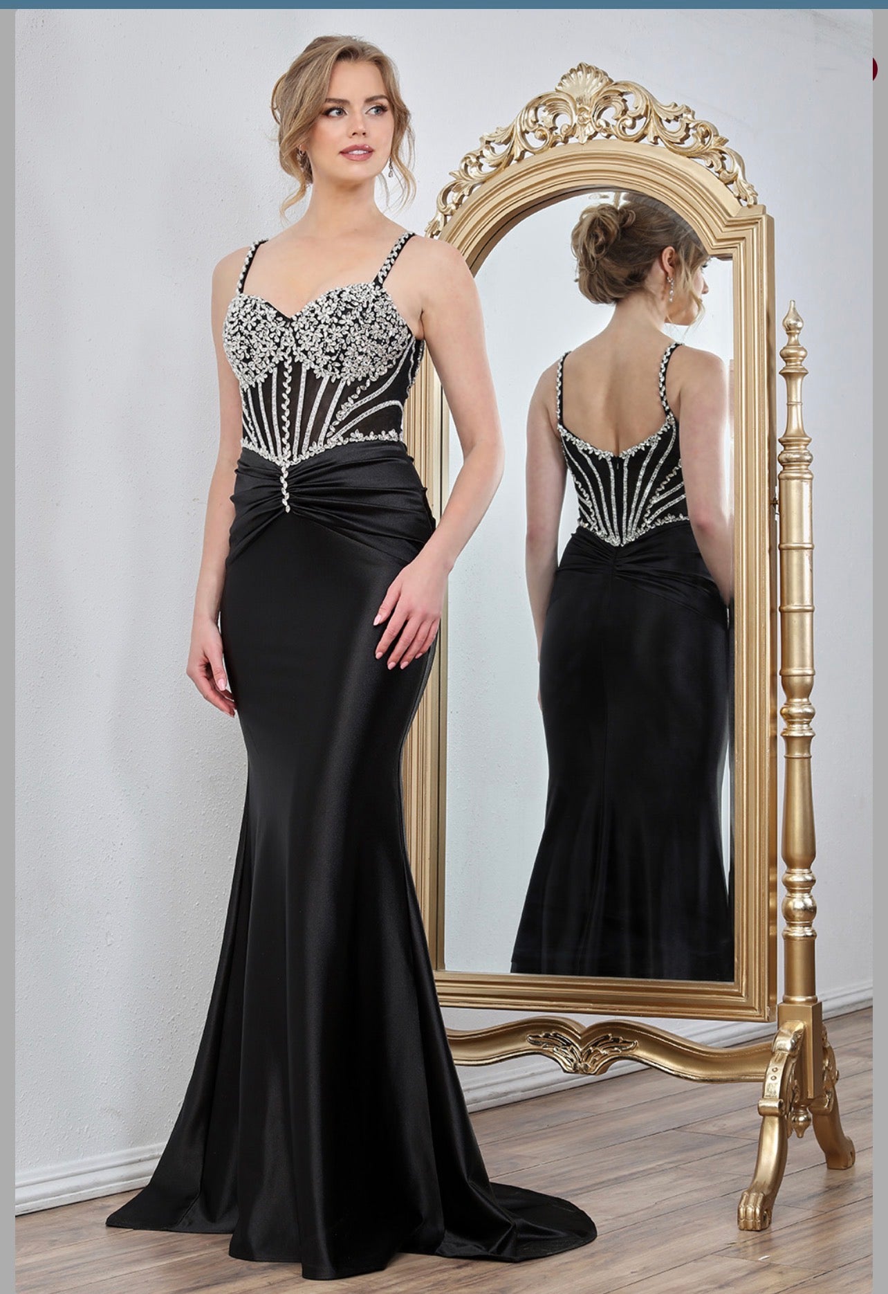 Beautiful mermaid style silky dress. 3294 BY ADORA DESIGN