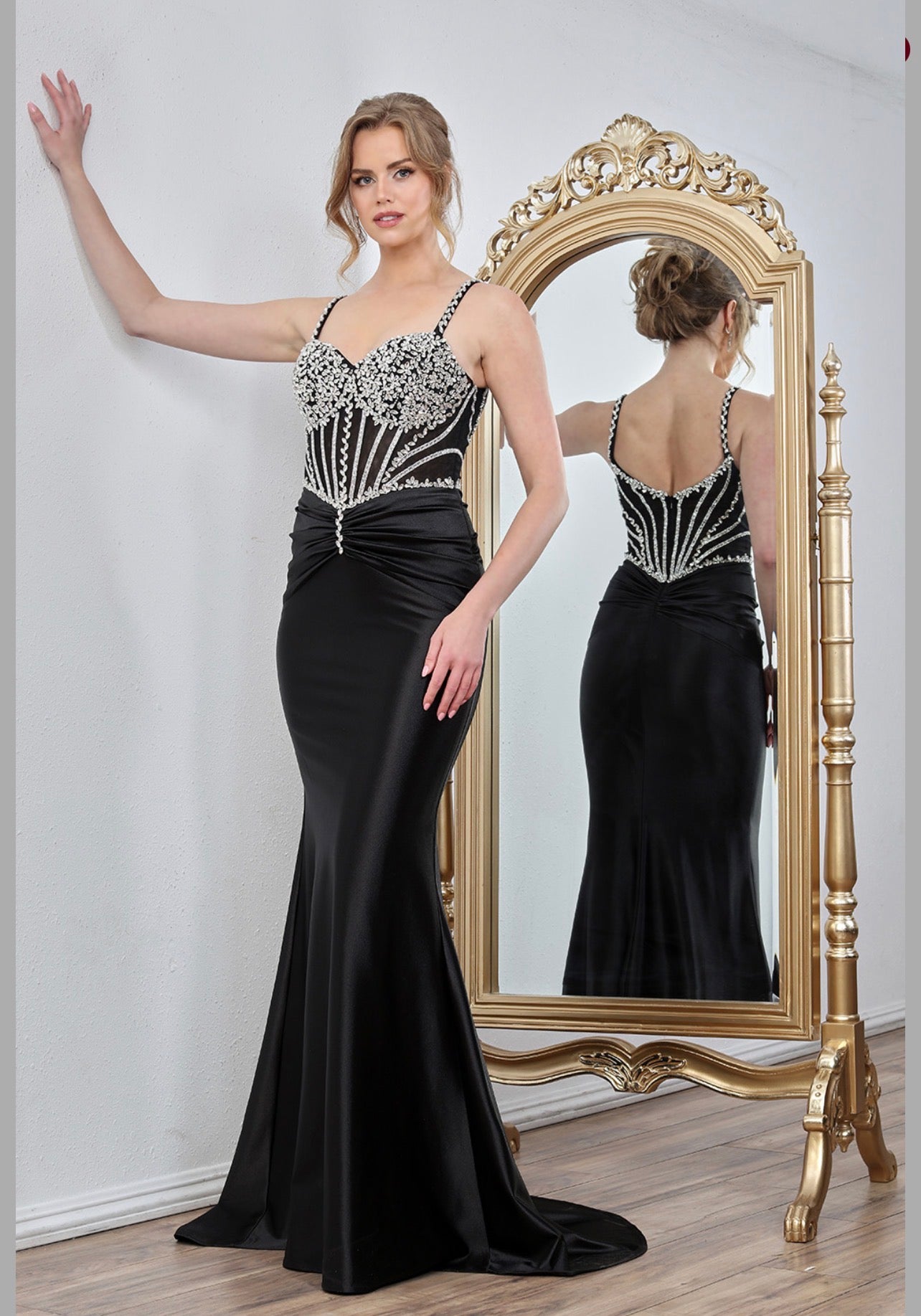 Beautiful mermaid style silky dress. 3294 BY ADORA DESIGN