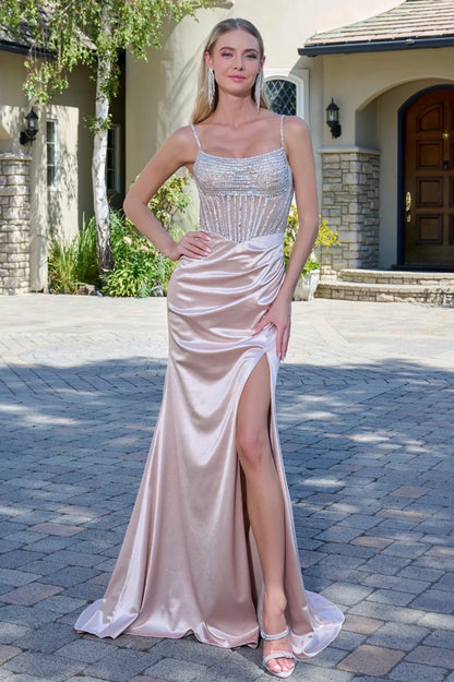 Radiate elegance in this sleek and sophisticated evening gown. GL3798 BY ELIZABETH K