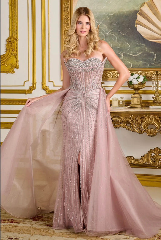 This elegant A-line evening dress. GL3668 BY ELIZABETH K