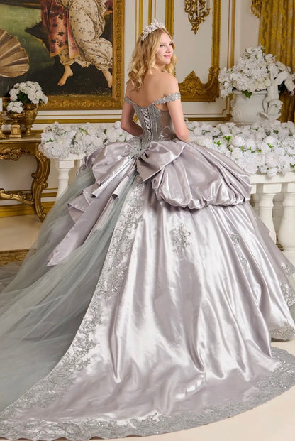 This enchanting ball gown features a lustrous satin. GL3652 BY ELIZABETH K