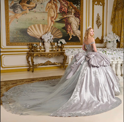 This enchanting ball gown features a lustrous satin. GL3652 BY ELIZABETH K