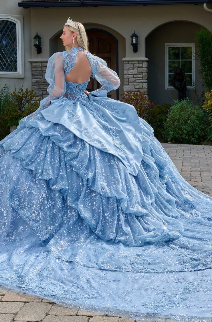 Make a grand entrance in this stunning quinceañera ball gown. Gl3806 BY ELIZABETH K