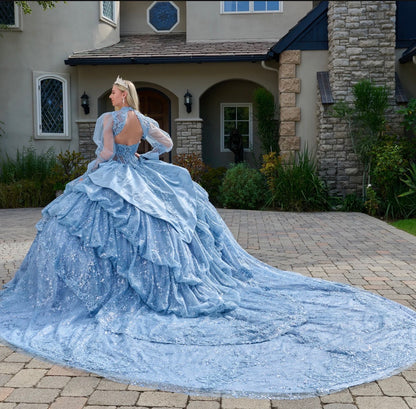 Make a grand entrance in this stunning quinceañera ball gown. Gl3806 BY ELIZABETH K