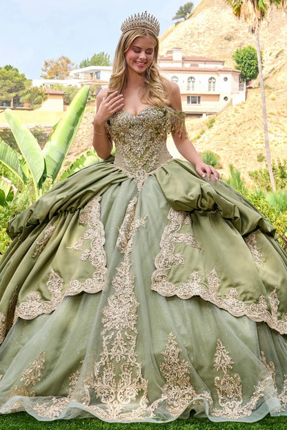 Make a regal statement in this exquisite quinceañera ball gown. GL3810 BY ELIZABETH K