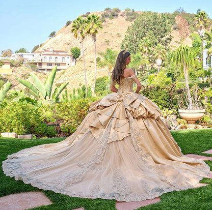 Make a regal statement in this exquisite quinceañera ball gown. GL3810 BY ELIZABETH K