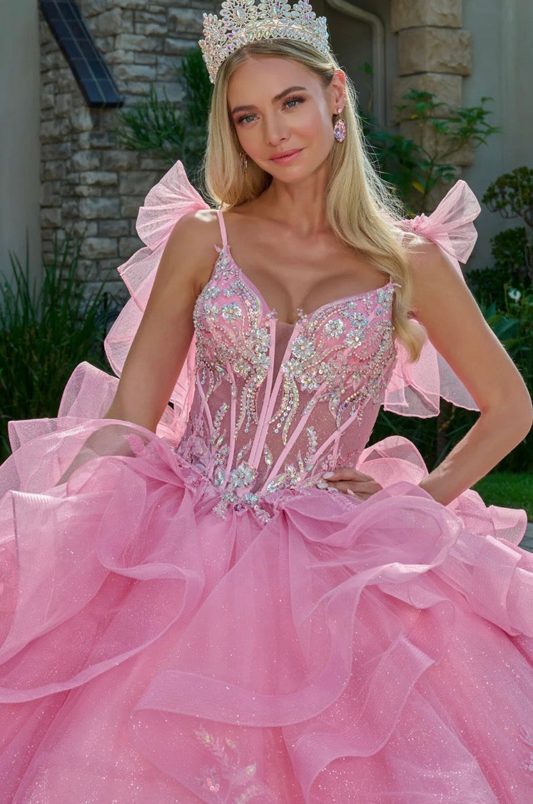 Sweet and sparkling, this enchanting quinceañera ball gown. GL3804 BY ELIZABETH K