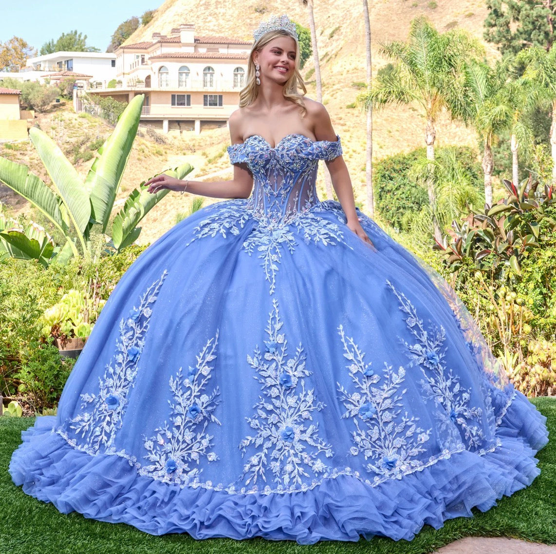 Radiate elegance in this romantic quinceañera ball gown. GL3812 BY ELIZABETH K