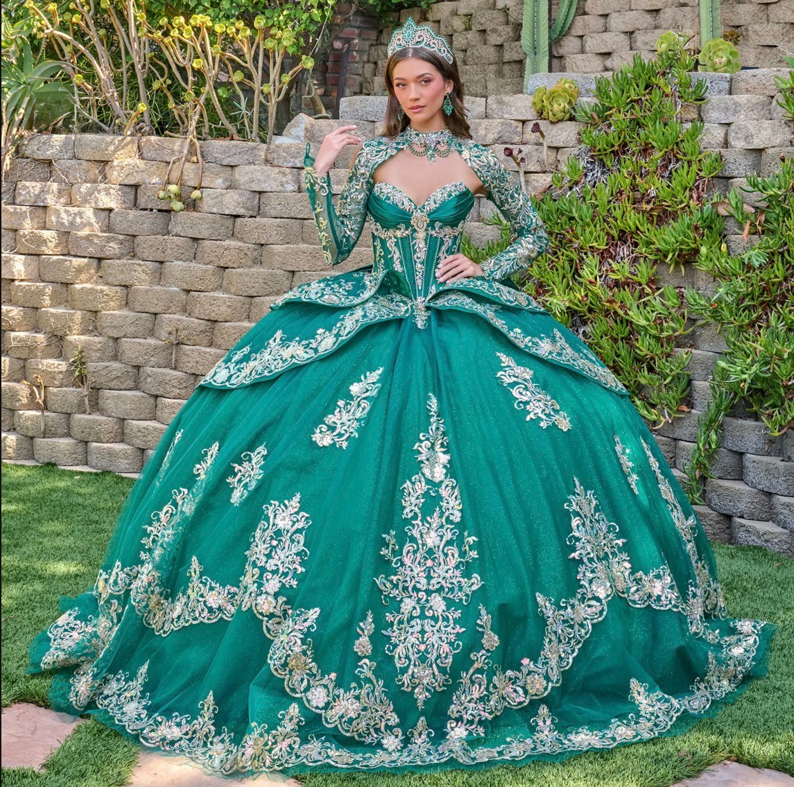 Make a grand entrance in this luxurious quinceañera ball gown. GL3800 BY ELIZABETH K