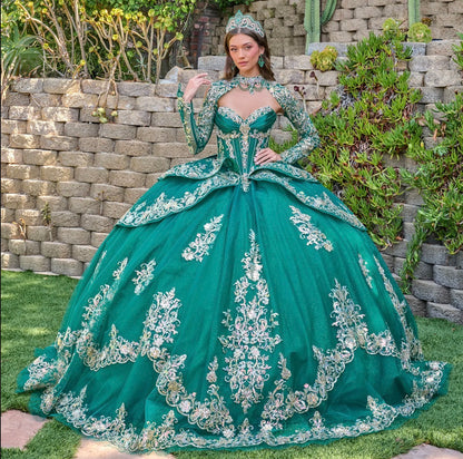 Make a grand entrance in this luxurious quinceañera ball gown. GL3800 BY ELIZABETH K