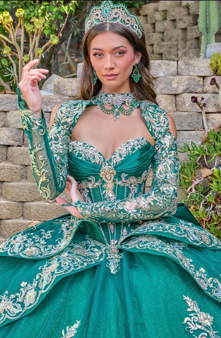 Make a grand entrance in this luxurious quinceañera ball gown. GL3800 BY ELIZABETH K