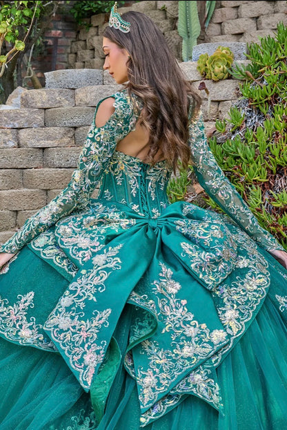 Make a grand entrance in this luxurious quinceañera ball gown. GL3800 BY ELIZABETH K