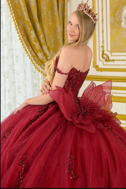 This dazzling ball gown is adorned with intricate bead and sequin. GL3712 BY ELIZABETH K