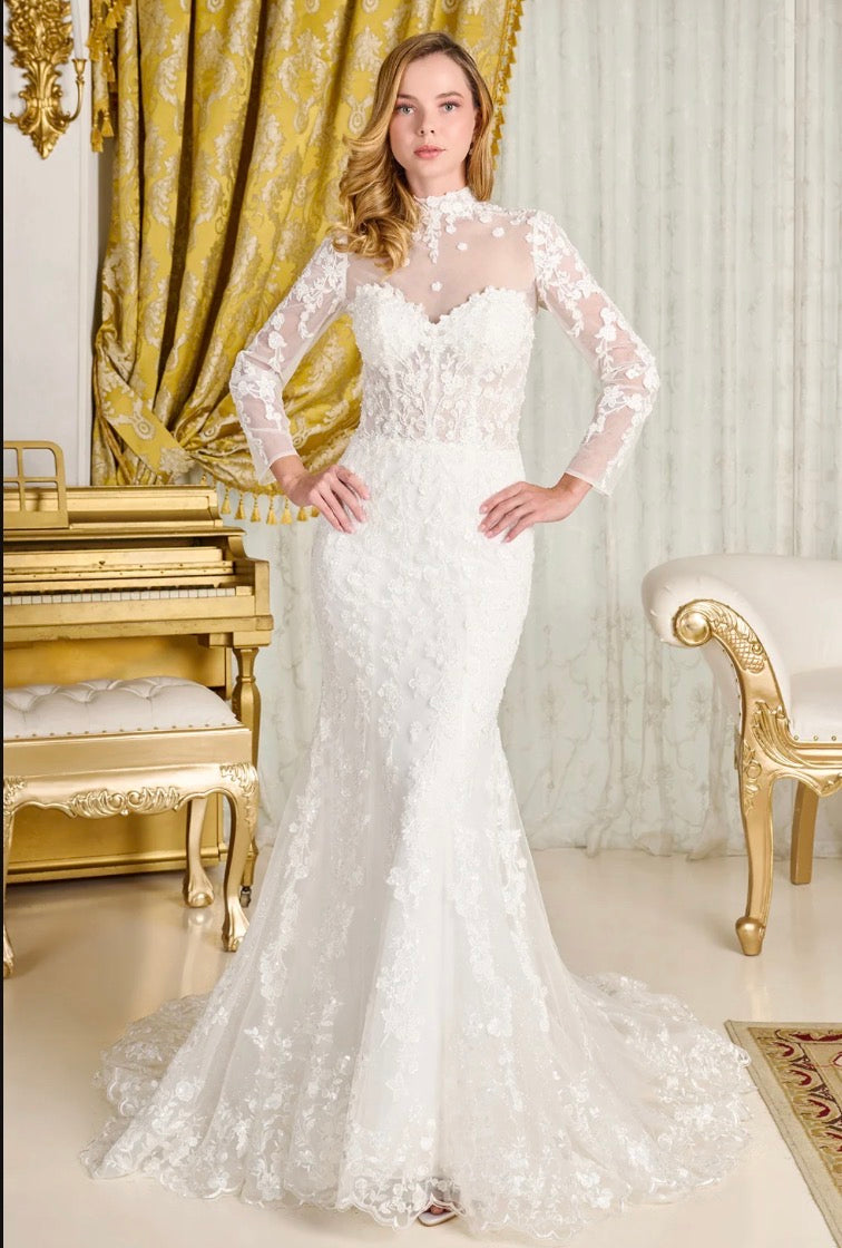 This versatile trumpet silhouette wedding gown. GL3830 GLS BY GLORIA