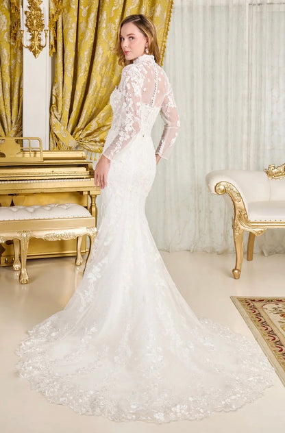 This versatile trumpet silhouette wedding gown. GL3830 GLS BY GLORIA