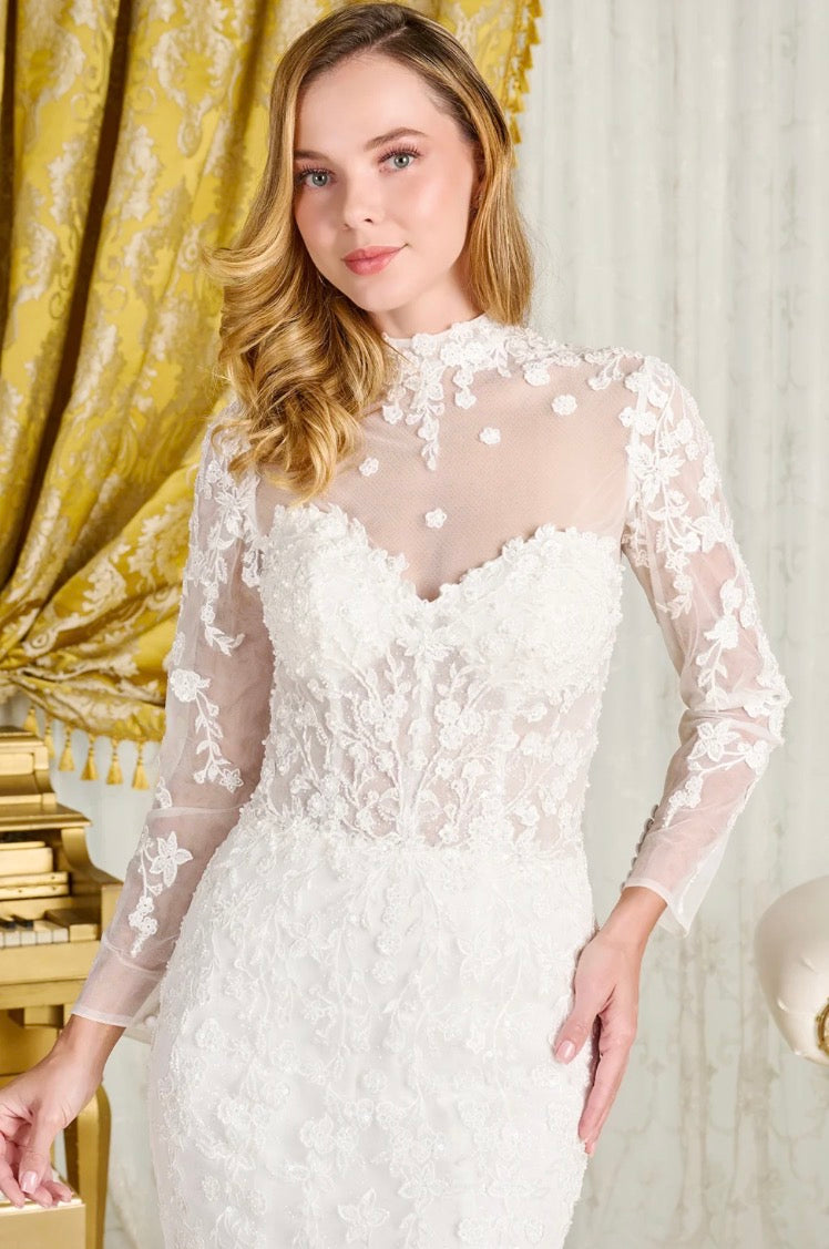 This versatile trumpet silhouette wedding gown. GL3830 GLS BY GLORIA