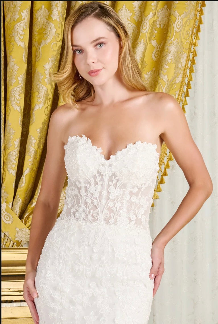 This versatile trumpet silhouette wedding gown. GL3830 GLS BY GLORIA