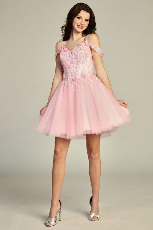 3D Floral Applique Dress. 6294L by LET´S CORP