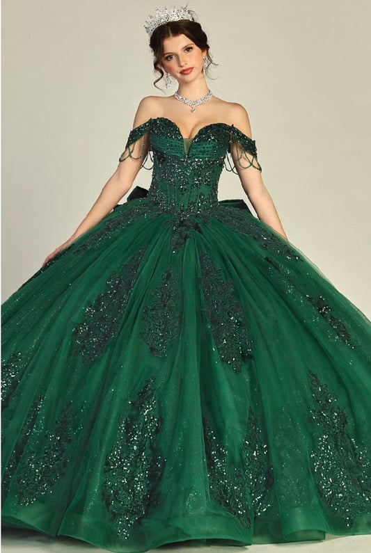 COMMING SOON!! Ball gown is adorned with intricate bead and sequin. 8092Q BY LET´S CORP
