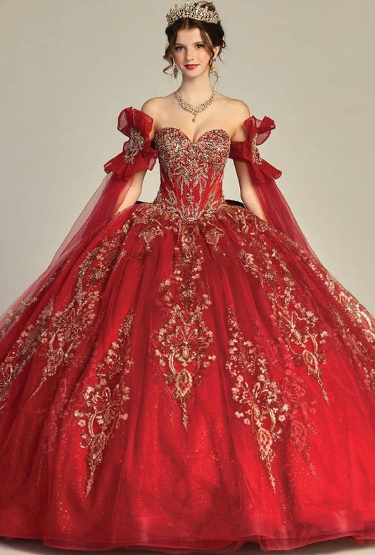 Elegance Quince With beautiful Bow, Detachable sleeves. 8103Q BY LET´S CORP