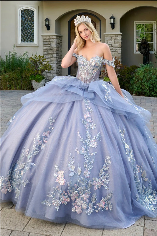 Show-stopping and whimsical, this quinceañera ball gown. GL3802 BY  ELIZABETH K