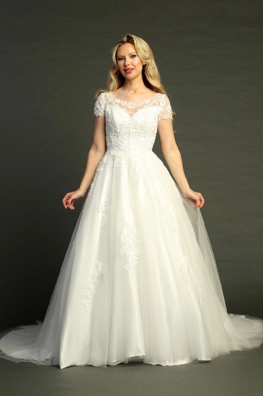 Beads Embellished Embroidered A-line Dress. 8073L BY LET´S CORP