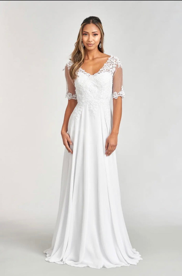 Rhinestone and Embroidery Embellished Chiffon GL1982 by Elizabeth K