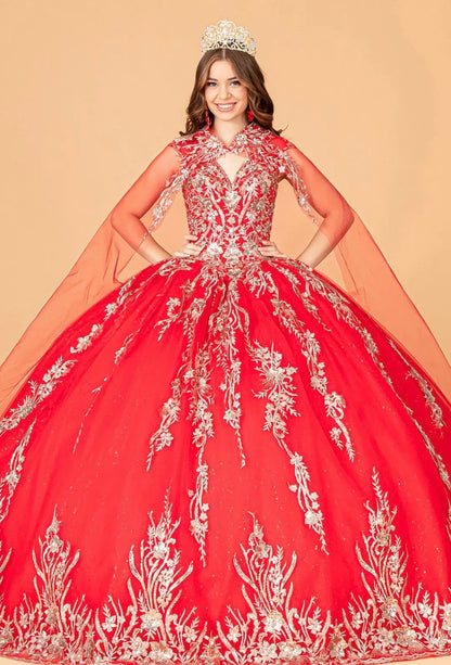 Sequin Glitter Embellished Quinceanera Dress. GL3076 by Elizabeth K