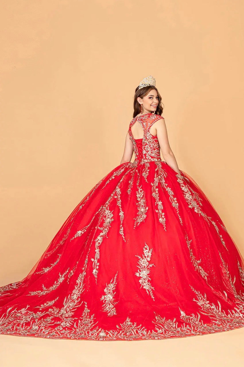 Sequin Glitter Embellished Quinceanera Dress. GL3076 by Elizabeth K