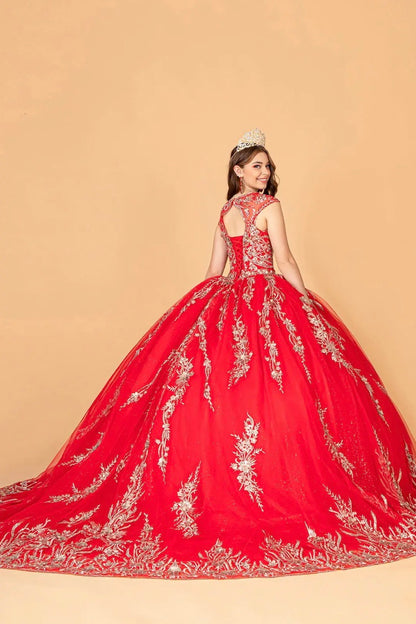 Sequin Glitter Embellished Quinceanera Dress. GL3076 by Elizabeth K