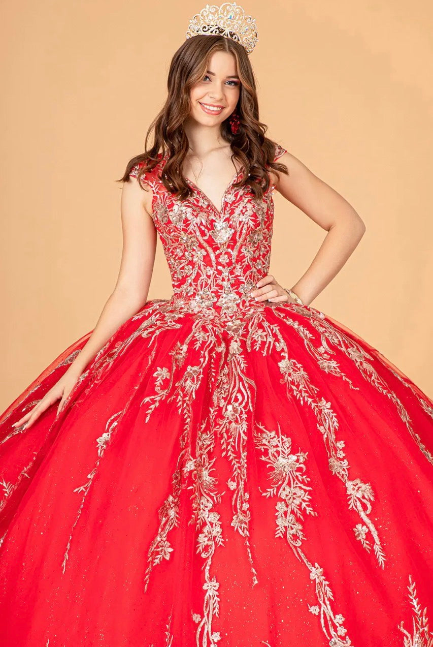 Sequin Glitter Embellished Quinceanera Dress. GL3076 by Elizabeth K