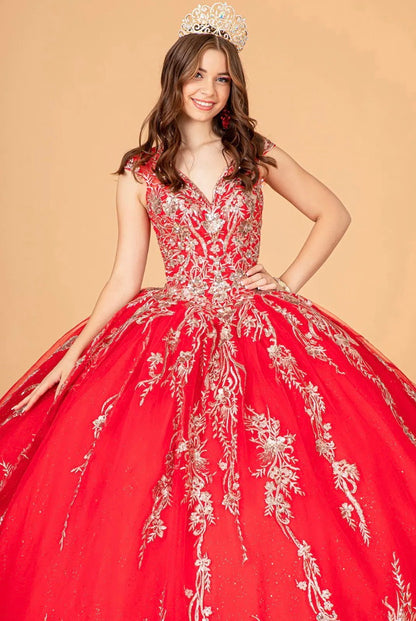 Sequin Glitter Embellished Quinceanera Dress. GL3076 by Elizabeth K