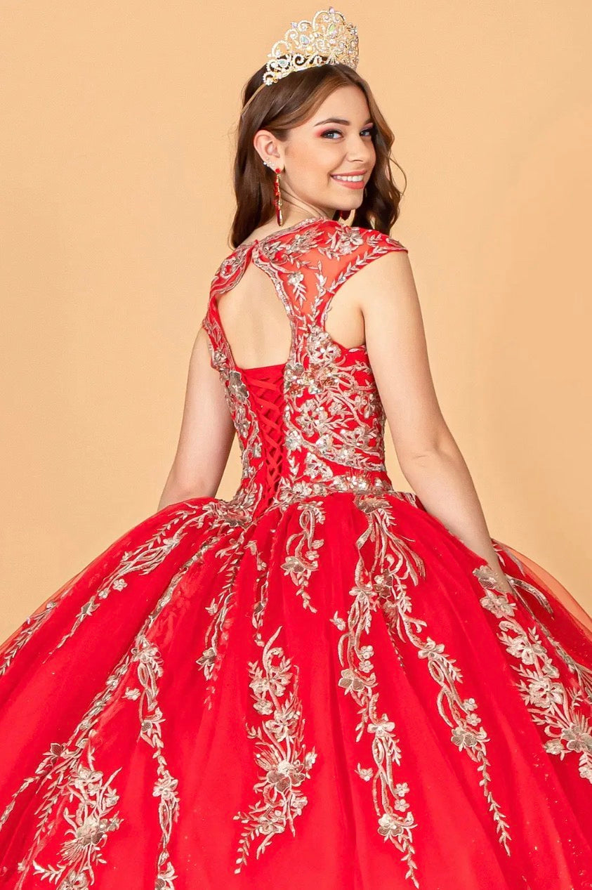 Sequin Glitter Embellished Quinceanera Dress. GL3076 by Elizabeth K
