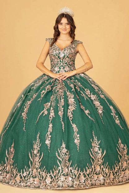 Sequin Glitter Embellished Quinceanera Dress. GL3076 by Elizabeth K