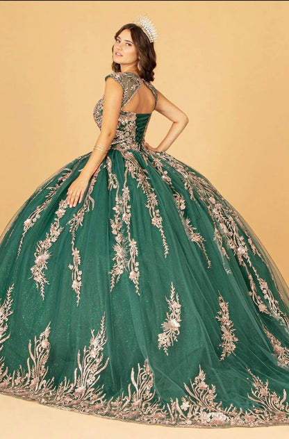 Sequin Glitter Embellished Quinceanera Dress. GL3076 by Elizabeth K
