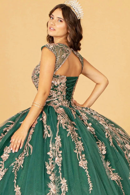 Sequin Glitter Embellished Quinceanera Dress. GL3076 by Elizabeth K