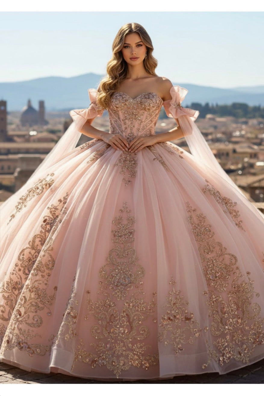 Romantic sweetheart neckline and a beautifully embroidered. PQ1113 BY BELLA COUTURE