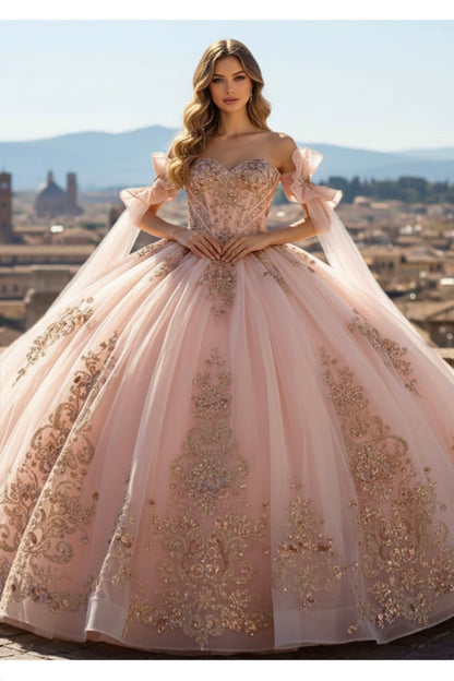 Romantic sweetheart neckline and a beautifully embroidered. PQ1113 BY BELLA COUTURE