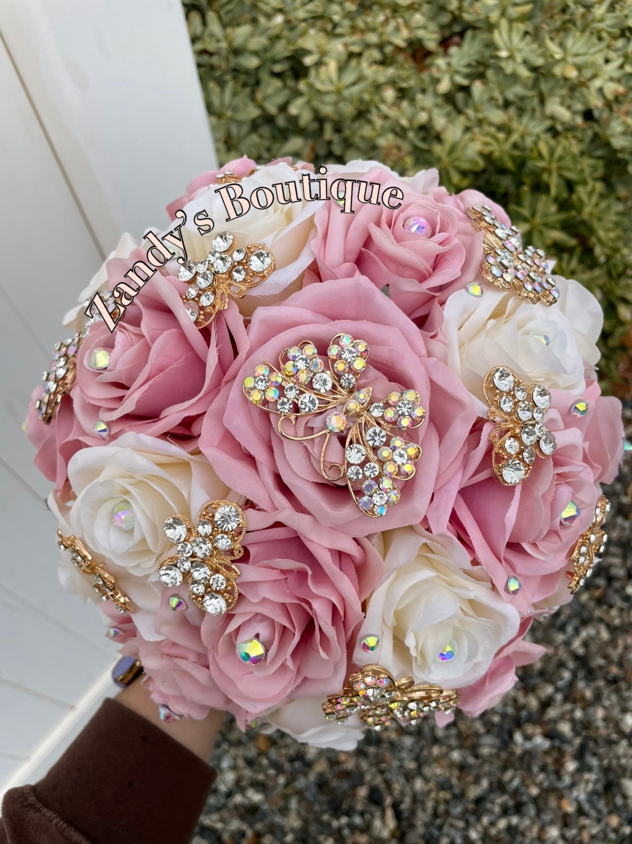 Vintage Ivory and Blush with Gold Butterfly Brooches. IVTBL036 by MARINA’S CRAFT. PREORDER AVAILABLE!