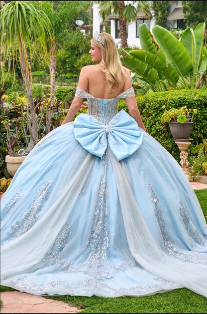 This enchanting ball gown sparkles with jewels, intricate embroidery, shimmering sequins, and glitter.  GL3707 by Elizabeth K
