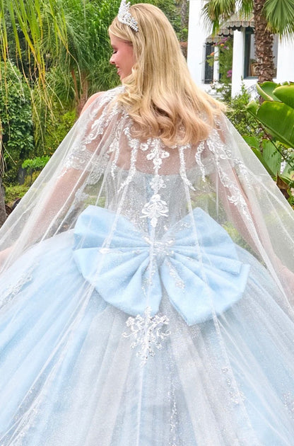This enchanting ball gown sparkles with jewels, intricate embroidery, shimmering sequins, and glitter.  GL3707 by Elizabeth K