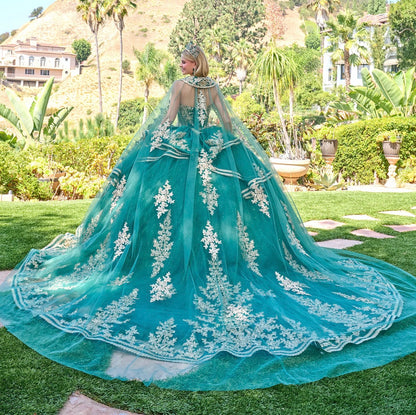 Make a breathtaking entrance in this enchanting strapless quinceañera ball gown. GL3671 BY Elizabeth K