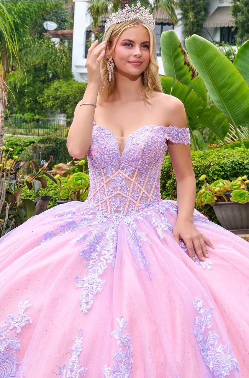 Glide into elegance with this dazzling quinceañera ball gown. GL3753 by Elizabeth K