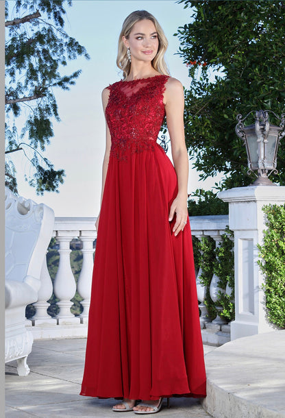 Beads Embellished Embroidered A-line Dress. 3344-03 by ADORA DESIGN