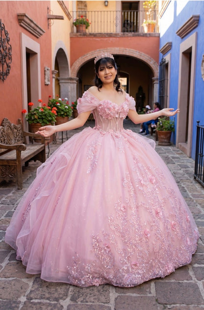 Super Long Off Shoulder Quince. 8330J by Cinderella Couture
