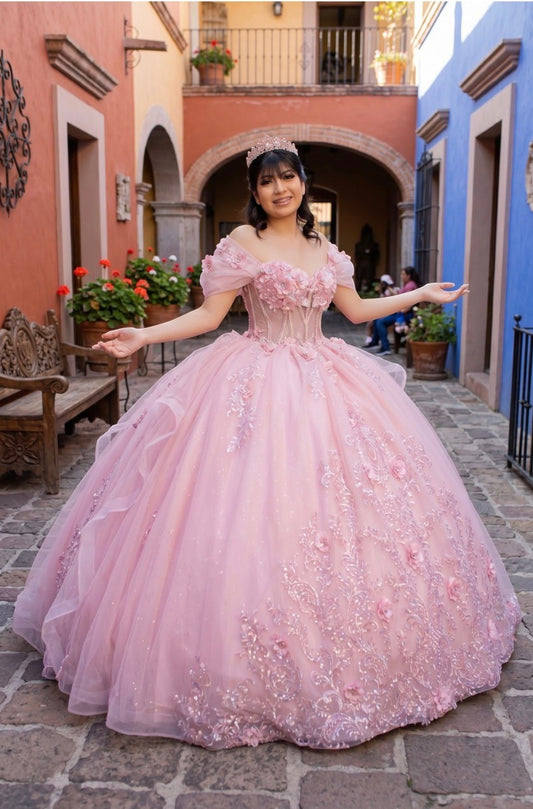 Super Long Off Shoulder Quince. 8330J by Cinderella Couture