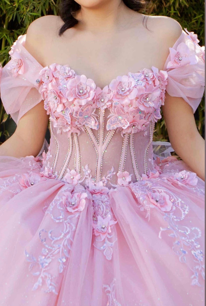 Super Long Off Shoulder Quince. 8330J by Cinderella Couture