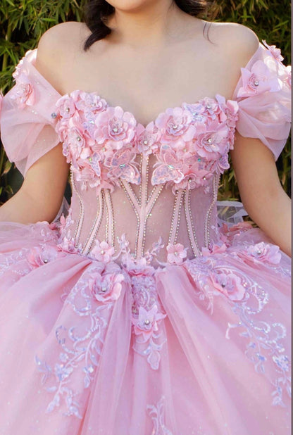 Super Long Off Shoulder Quince. 8330J by Cinderella Couture