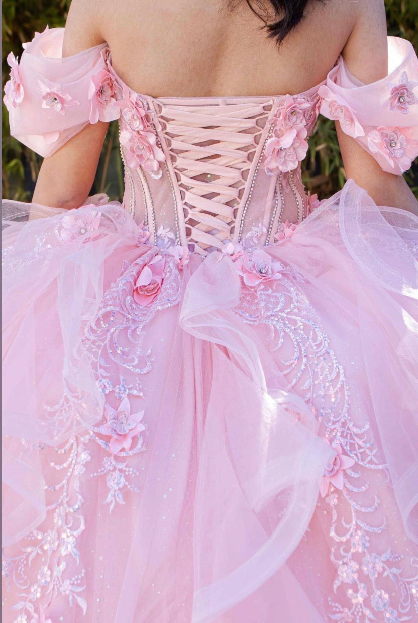 Super Long Off Shoulder Quince. 8330J by Cinderella Couture