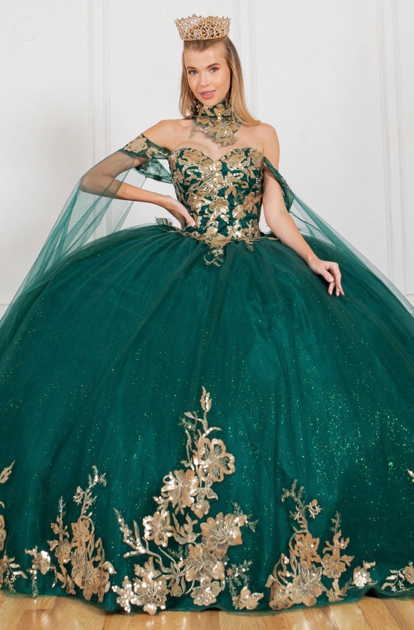 A stunning off-shoulder quinceanera dress . 8064J by Cinderella Couture